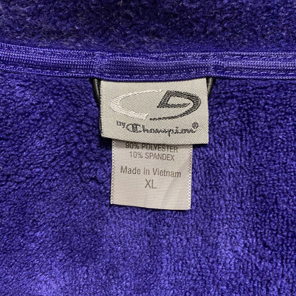 古着 used　C9　Champion　チャンピオン　長袖ポイントプリントフリースジャケット　青　ビックシルエット　XLサイズ