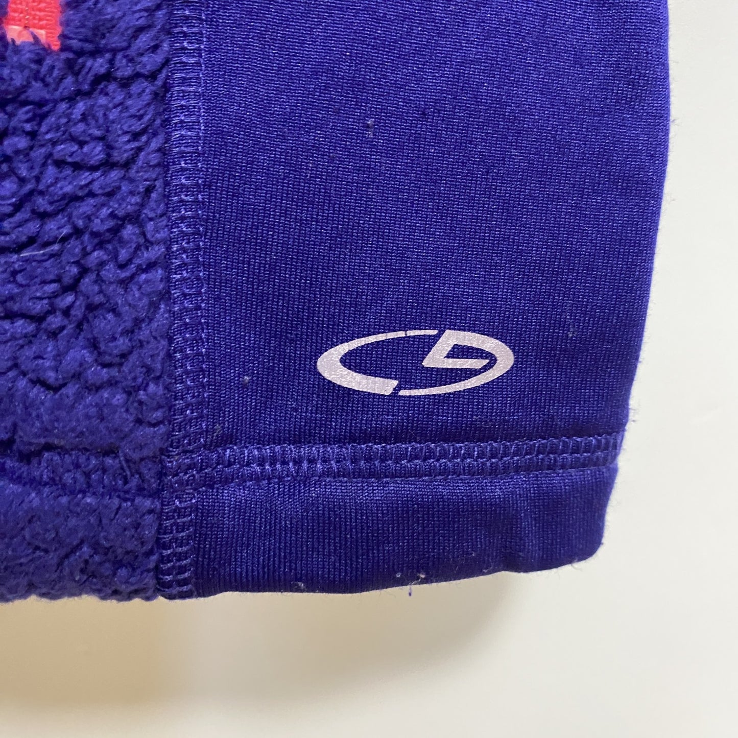 古着 used　C9　Champion　チャンピオン　長袖ポイントプリントフリースジャケット　青　ビックシルエット　XLサイズ