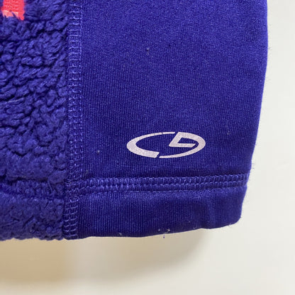 古着 used　C9　Champion　チャンピオン　長袖ポイントプリントフリースジャケット　青　ビックシルエット　XLサイズ