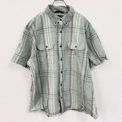 Carhartt　カーハート　半袖ボタンダウンシャツ　ダブルポケット　チェック柄　緑　グリーン　2XLサイズ