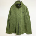 BEVERLY HILLS POLOCLUB　長袖ワンポイント刺繍フリースジャケット　緑　グリーン　Mサイズ　古着