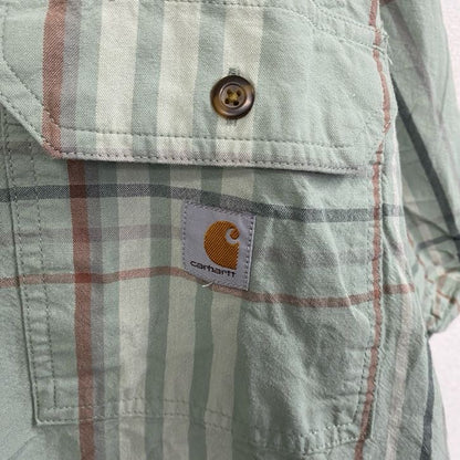 Carhartt　カーハート　半袖ボタンダウンシャツ　ダブルポケット　チェック柄　緑　グリーン　2XLサイズ