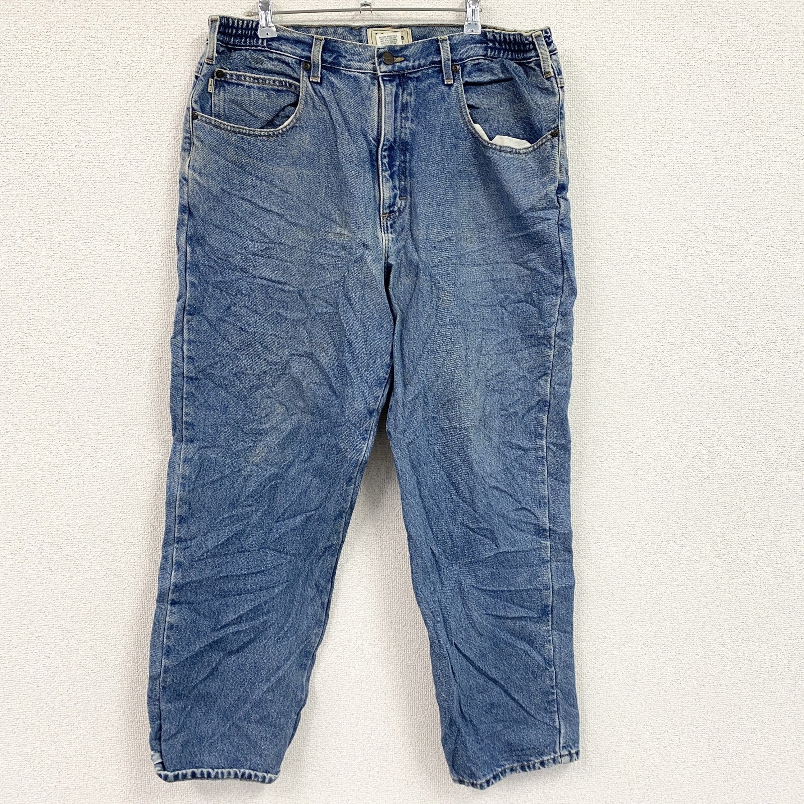 L.L.Bean　エルエルビーン　デニムパンツ/ジーンズ　ジップフライ　革パッチ　インディゴ　古着