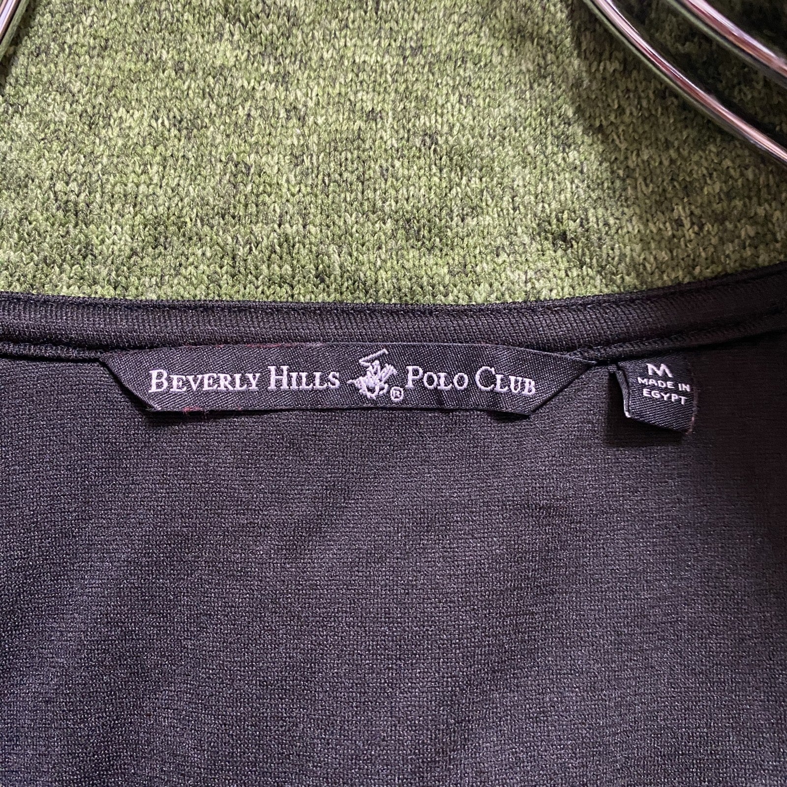 BEVERLY HILLS POLOCLUB　長袖ワンポイント刺繍フリースジャケット　緑　グリーン　Mサイズ　古着