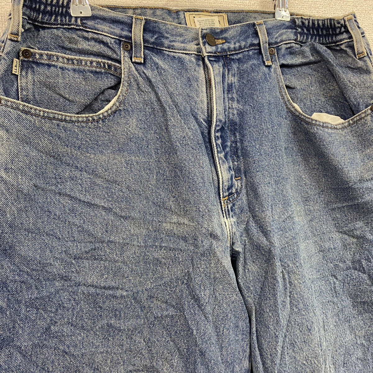L.L.Bean　エルエルビーン　デニムパンツ/ジーンズ　ジップフライ　革パッチ　インディゴ　古着