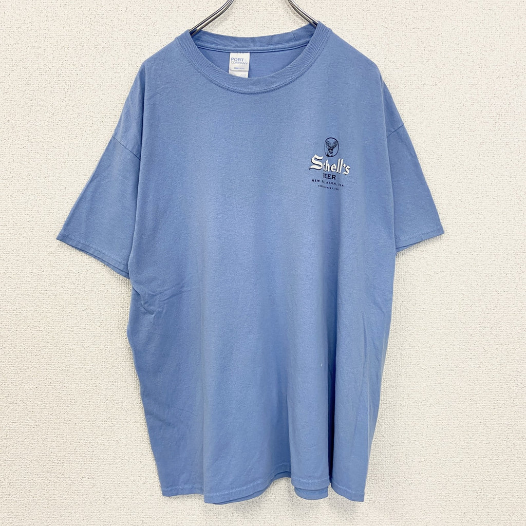 PORT＆COMPANY　半袖プリントTシャツ　Bavarian Blast　クルーネック　ブルー　青　XLサイズ　古着