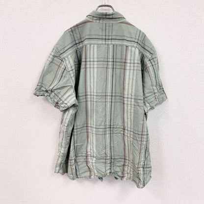 Carhartt　カーハート　半袖ボタンダウンシャツ　ダブルポケット　チェック柄　緑　グリーン　2XLサイズ