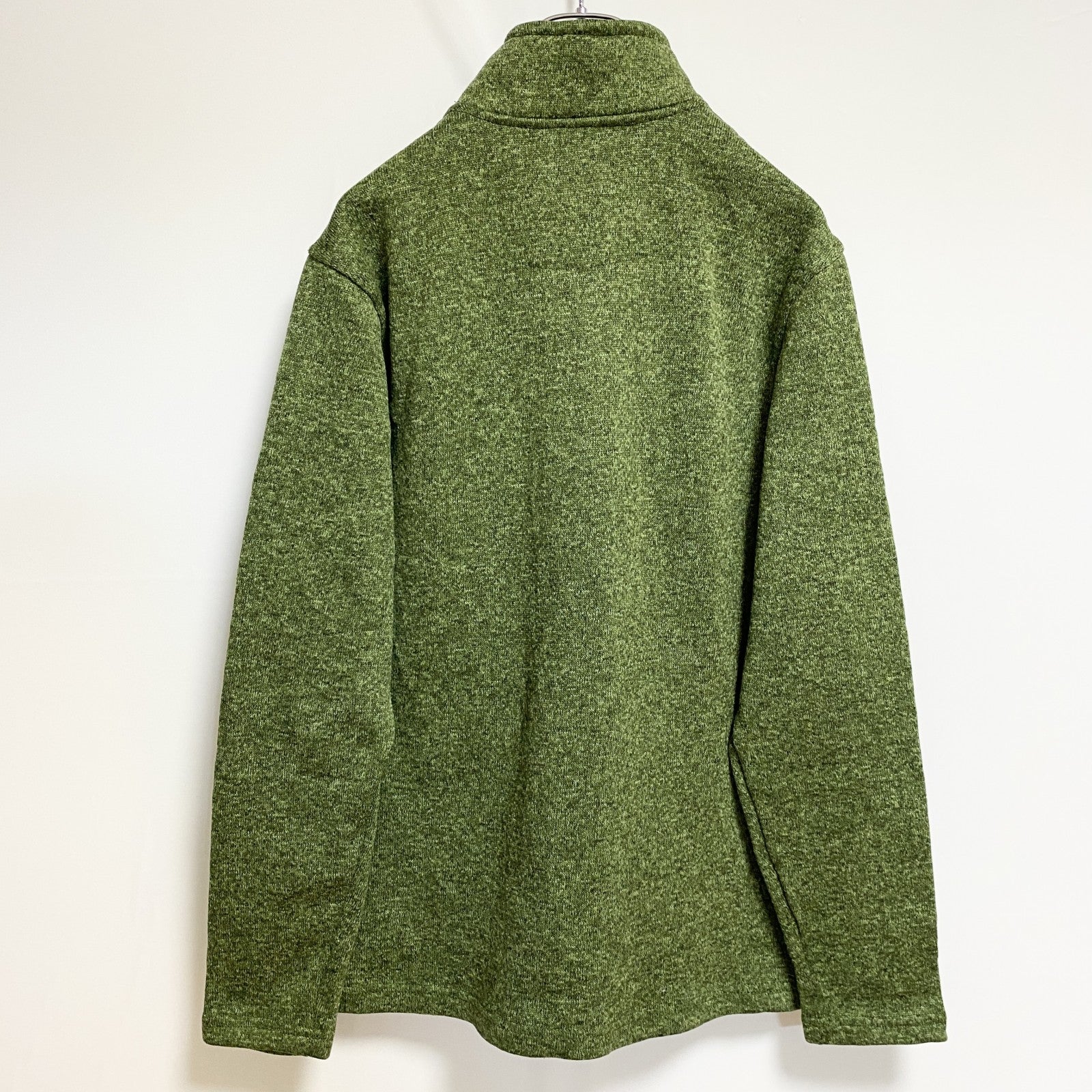 BEVERLY HILLS POLOCLUB　長袖ワンポイント刺繍フリースジャケット　緑　グリーン　Mサイズ　古着