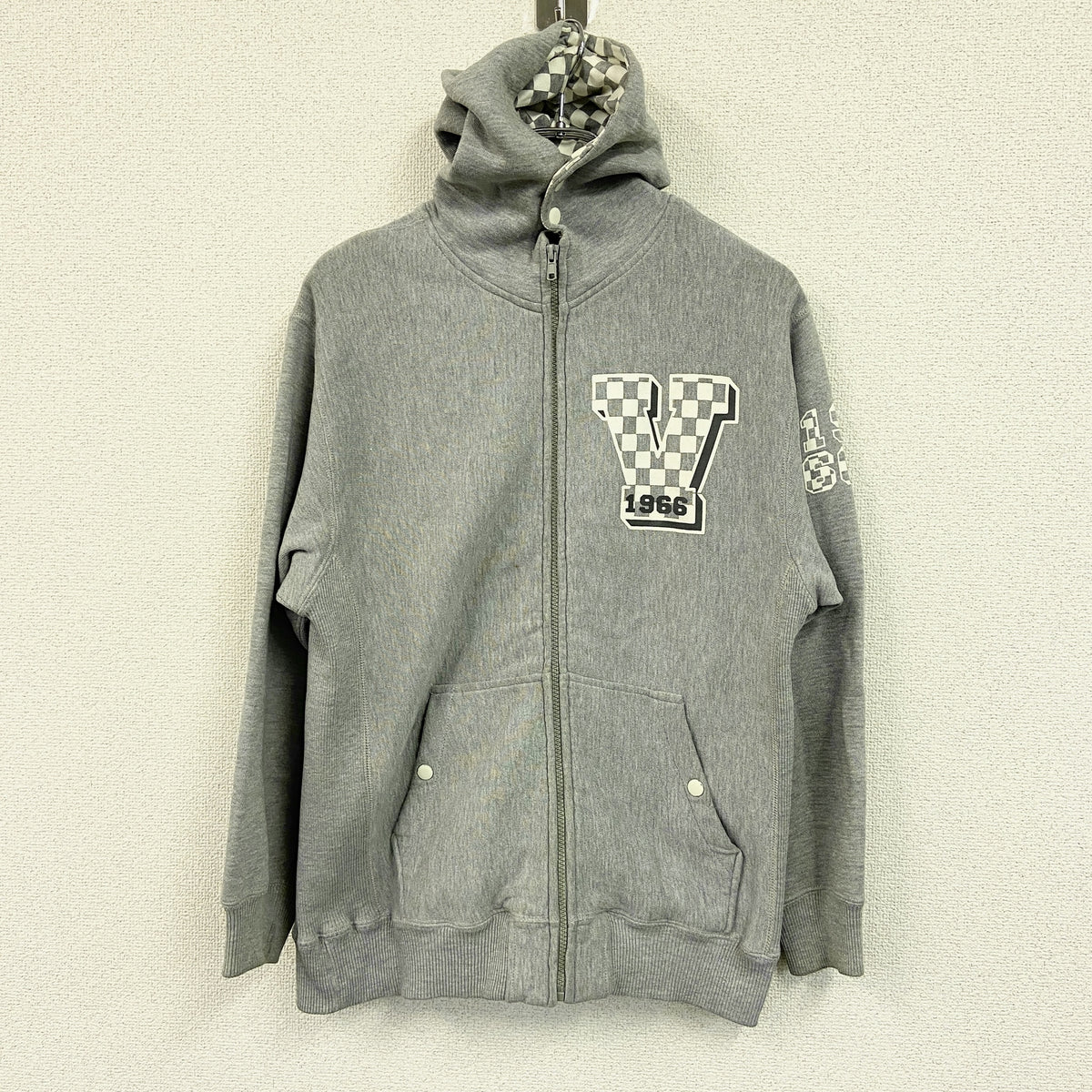 VANS バンズ　フルジップスウェットパーカー/フーディー　灰色　グレー　Mサイズ　古着