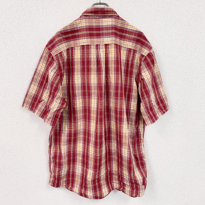 Carhartt　カーハート　半袖ボタンダウンシャツ　ボックスシャツ　オンブレチェック　赤　レッド　XLサイズ