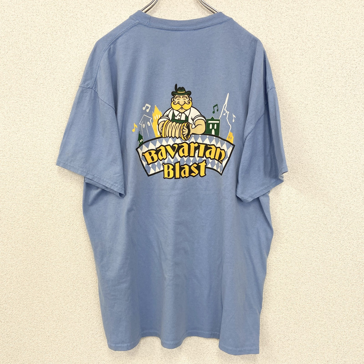 PORT＆COMPANY　半袖プリントTシャツ　Bavarian Blast　クルーネック　ブルー　青　XLサイズ　古着