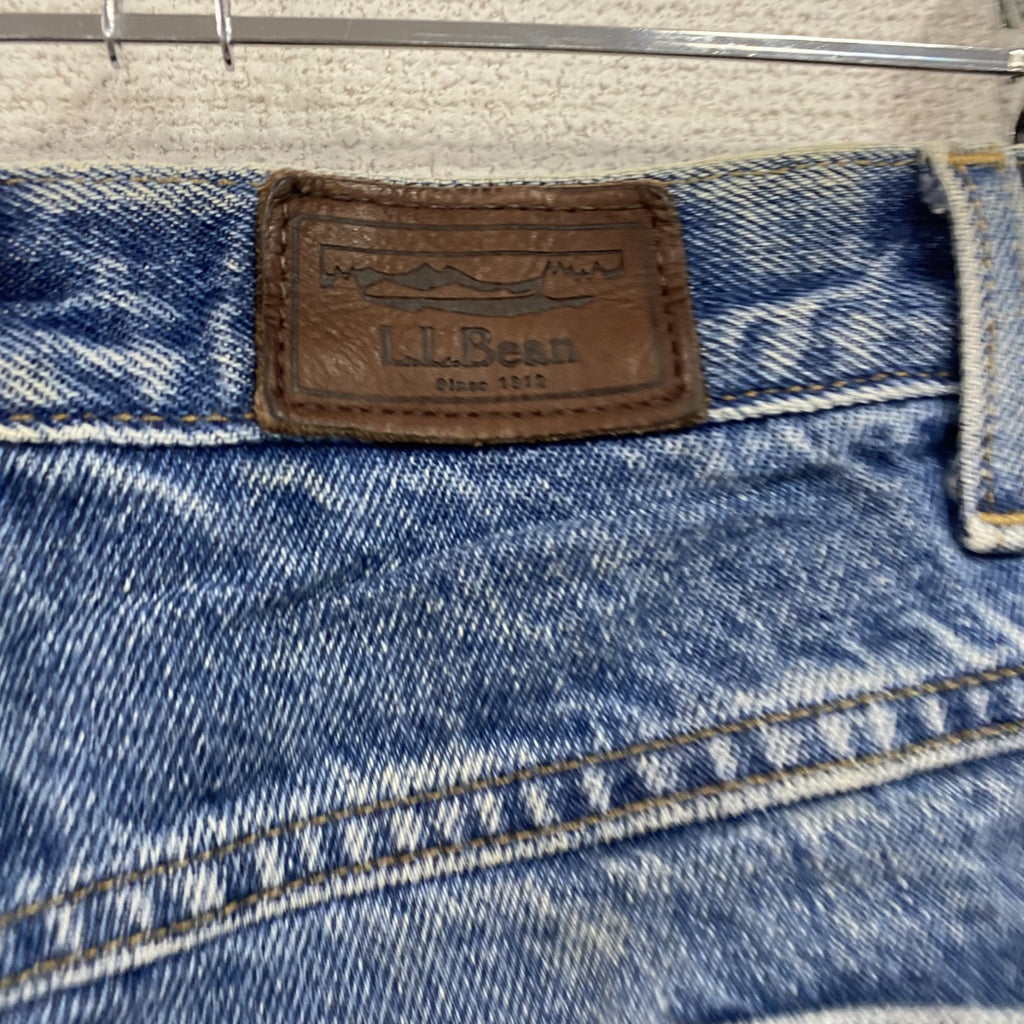 L.L.Bean　エルエルビーン　デニムパンツ/ジーンズ　ジップフライ　革パッチ　インディゴ　古着