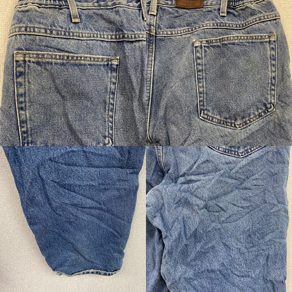 L.L.Bean　エルエルビーン　デニムパンツ/ジーンズ　ジップフライ　革パッチ　インディゴ　古着