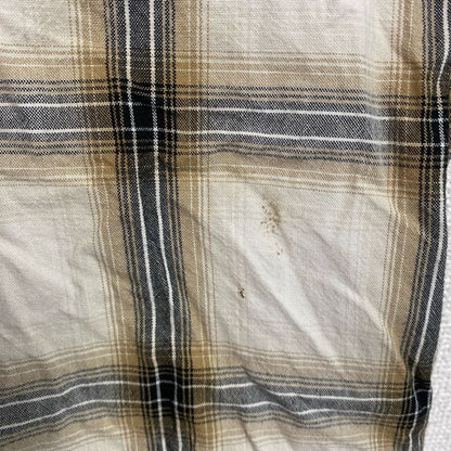 Carhartt　カーハート　半袖ボタンダウンシャツ　ボックスシャツ　ダブルポケット　チェック柄　アイボリー　XLサイズ