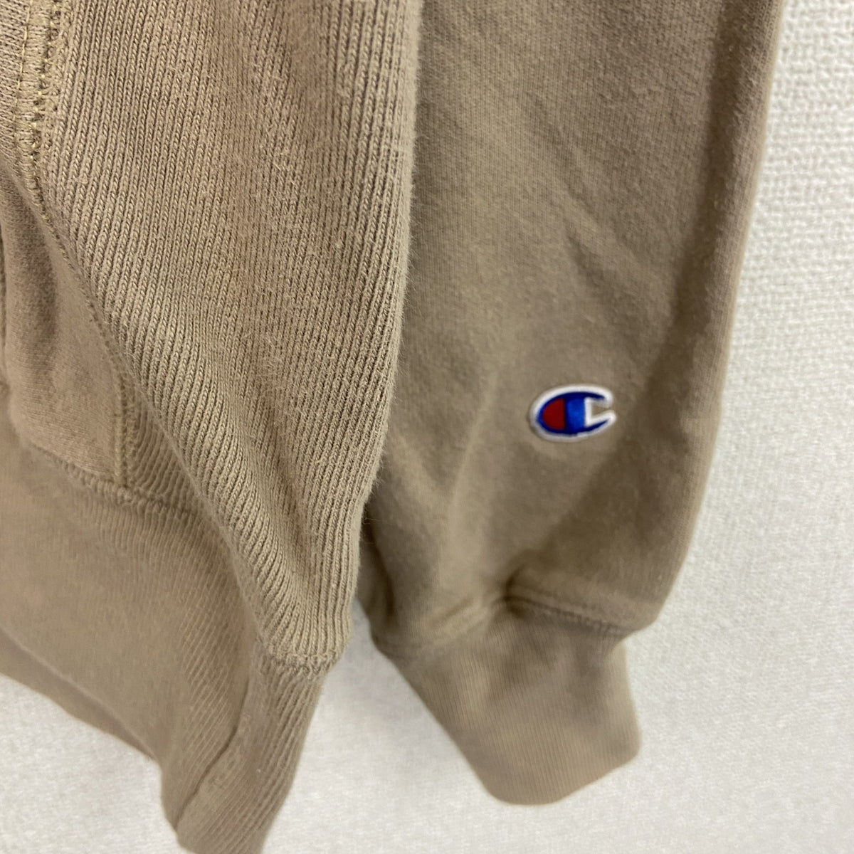 Champion　チャンピオン　リバースウィーブ　スウェットパーカー/フーディー　ベージュ　Sサイズ トレーナー スウェットトップス フード付き 古着