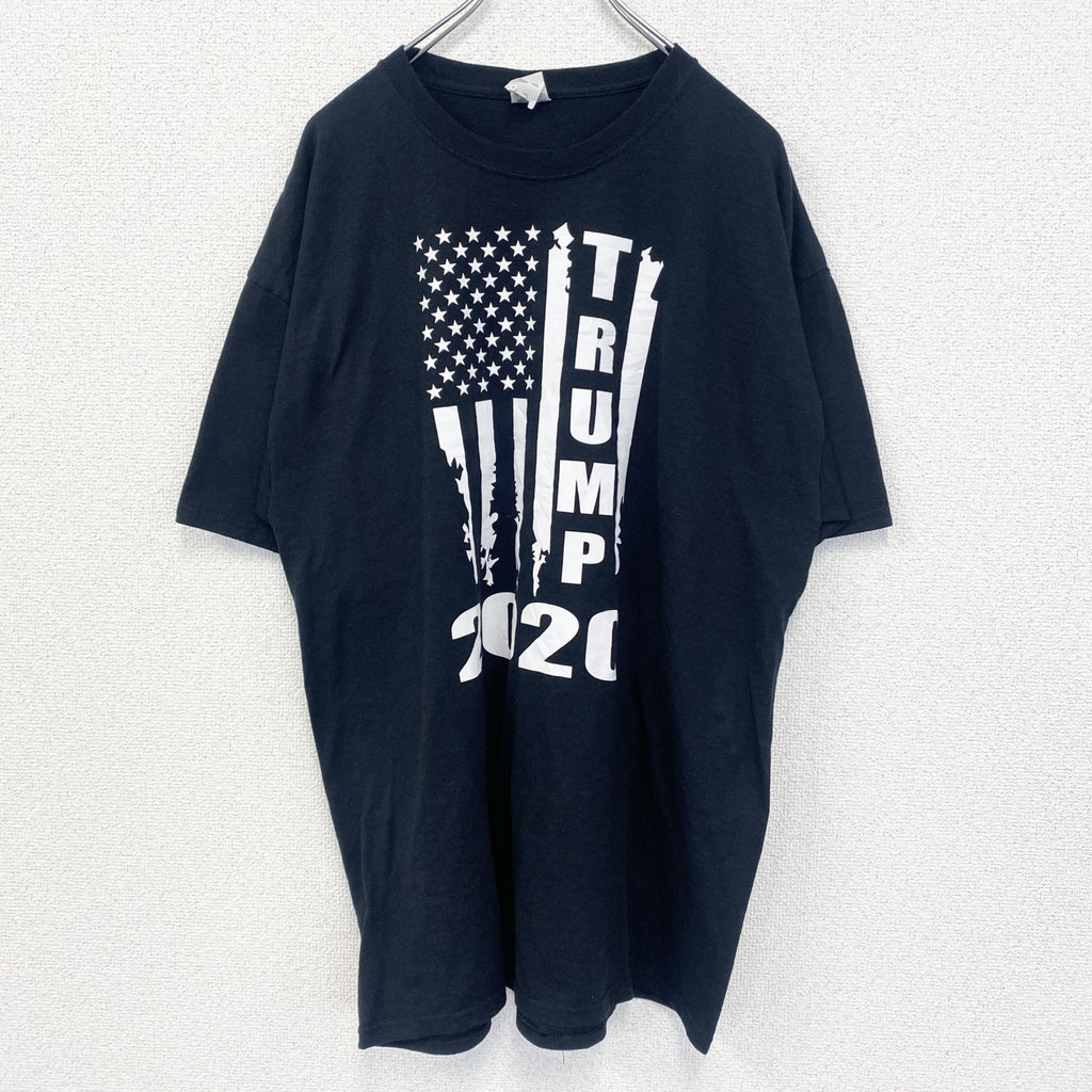 JERZEES　半袖プリントTシャツ　ドナルド・トランプ　TRUMP　2020　クルーネック　黒　ブラック　XLサイズ　古着
