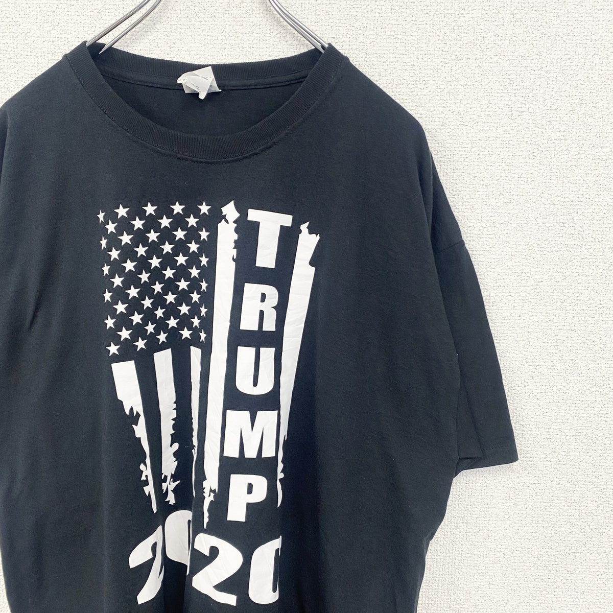 JERZEES　半袖プリントTシャツ　ドナルド・トランプ　TRUMP　2020　クルーネック　黒　ブラック　XLサイズ　古着