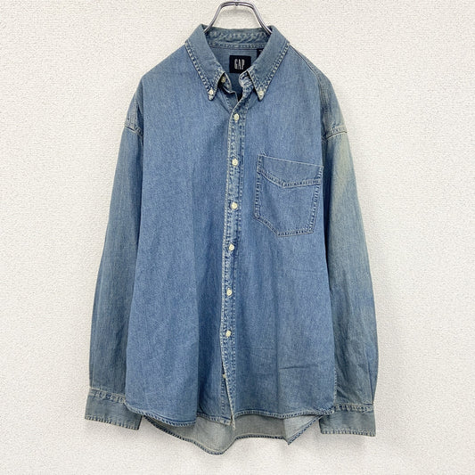 90s～　OLD GAP　オールドギャップ　ボタンダウンデニムシャツ　ヴィンテージ　インディゴ　Mサイズ