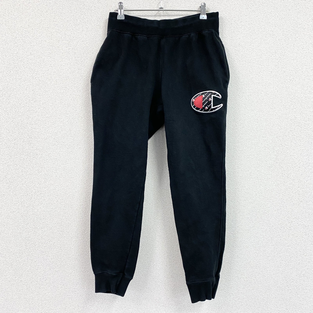 Champion　チャンピオン　リバースウィーブ　スウェットパンツ　ヘビーウエイト　デカロゴ　現行　黒　ブラック　Mサイズ　古着