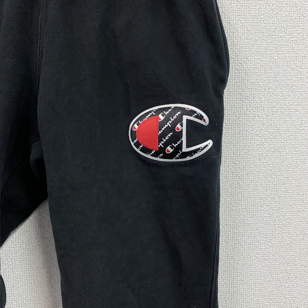 Champion　チャンピオン　リバースウィーブ　スウェットパンツ　ヘビーウエイト　デカロゴ　現行　黒　ブラック　Mサイズ　古着