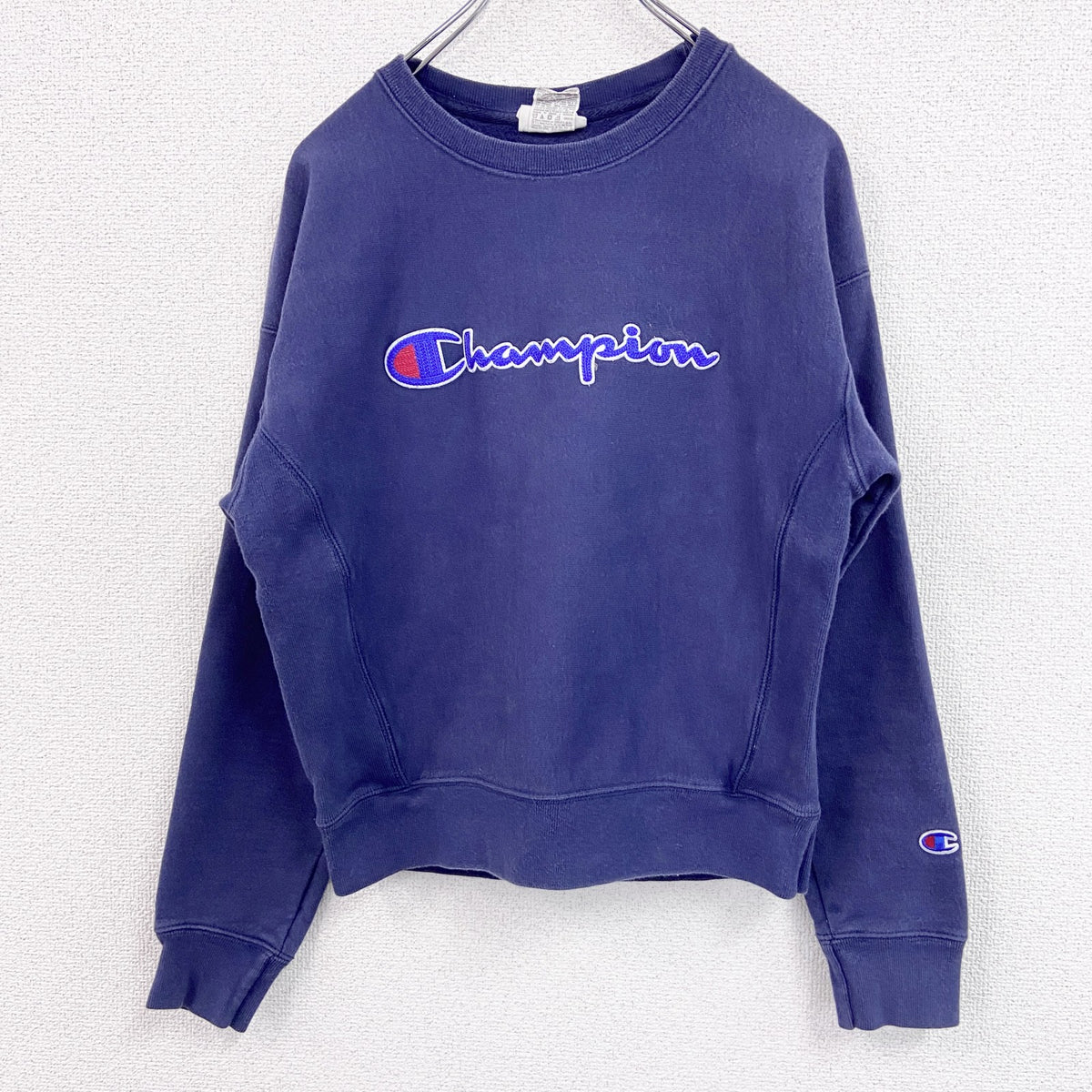 Champion　チャンピオン　リバースウィーブ　スウェット/トレーナー　フェード　ヘビーウエイト　現行　紺　ネイビー　Sサイズ　古着
