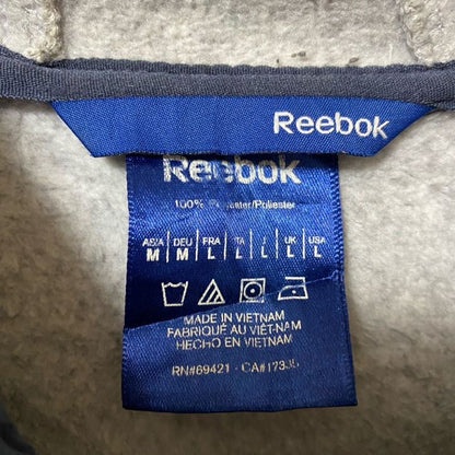 古着 used　Reebok リーボック　長袖フルジップスウェット　裏フリースパーカー　ワンポイントロゴ刺繍　Lサイズ