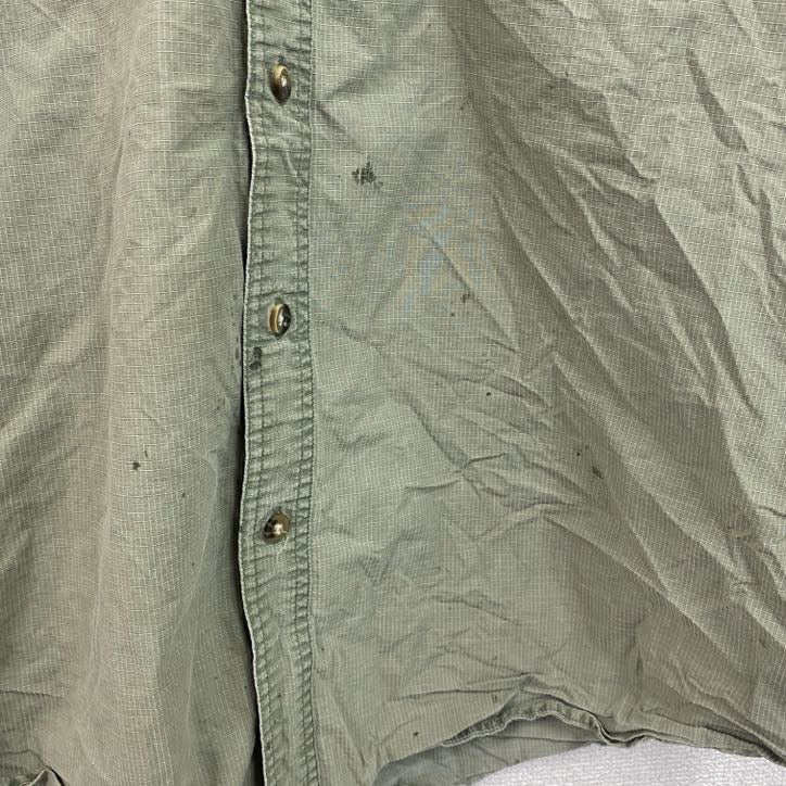Carhartt　カーハート　半袖ワークシャツ　ボタンダウンシャツ　スリーブポケット　カーキ　XLサイズ