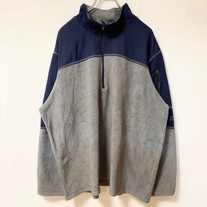 古着 used　STARTER　長袖ハーフジップフリースジャケット　ホッケー　バイカラー　ビッグシルエット　XXLサイズ