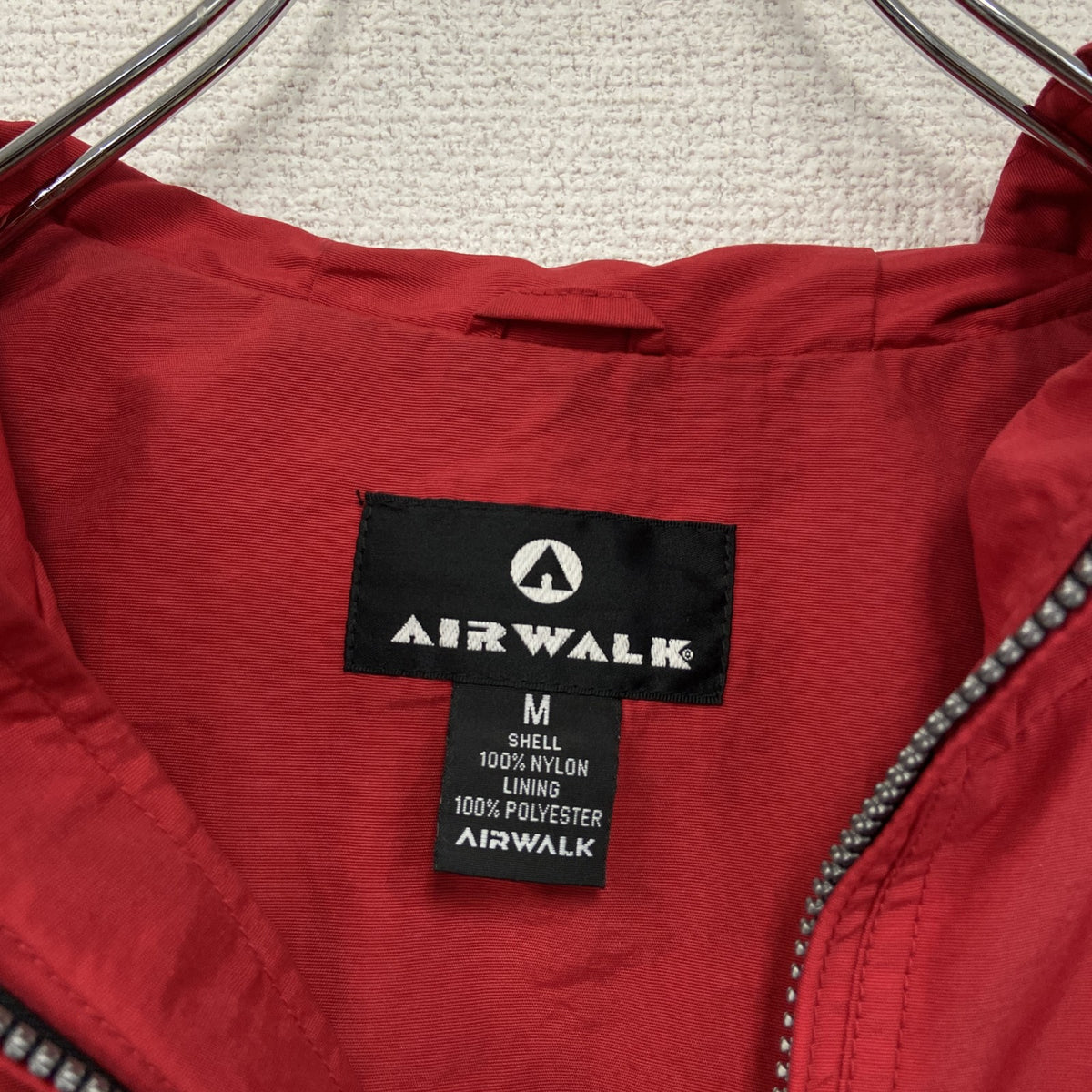 90s　AIRWALK　エアウォーク　フルジップナイロンパーカー　ヴィンテージ　赤　レッド　Mサイズ　古着
