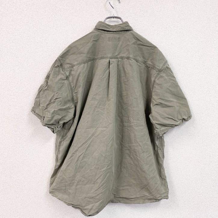Carhartt　カーハート　半袖ワークシャツ　ボタンダウンシャツ　スリーブポケット　カーキ　XLサイズ