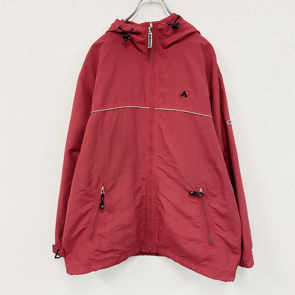 90s　AIRWALK　エアウォーク　フルジップナイロンパーカー　ヴィンテージ　赤　レッド　Mサイズ　古着