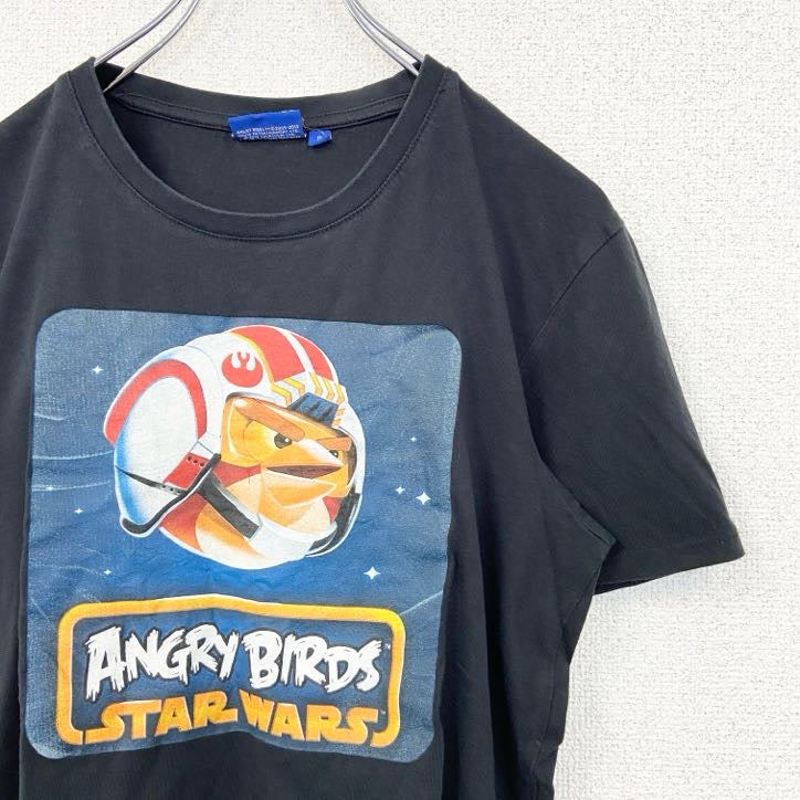 半袖プリントTシャツ　Angry Birds Star Wars　アングリーバード スターウォーズ　黒　ブラック　Sサイズ　古着