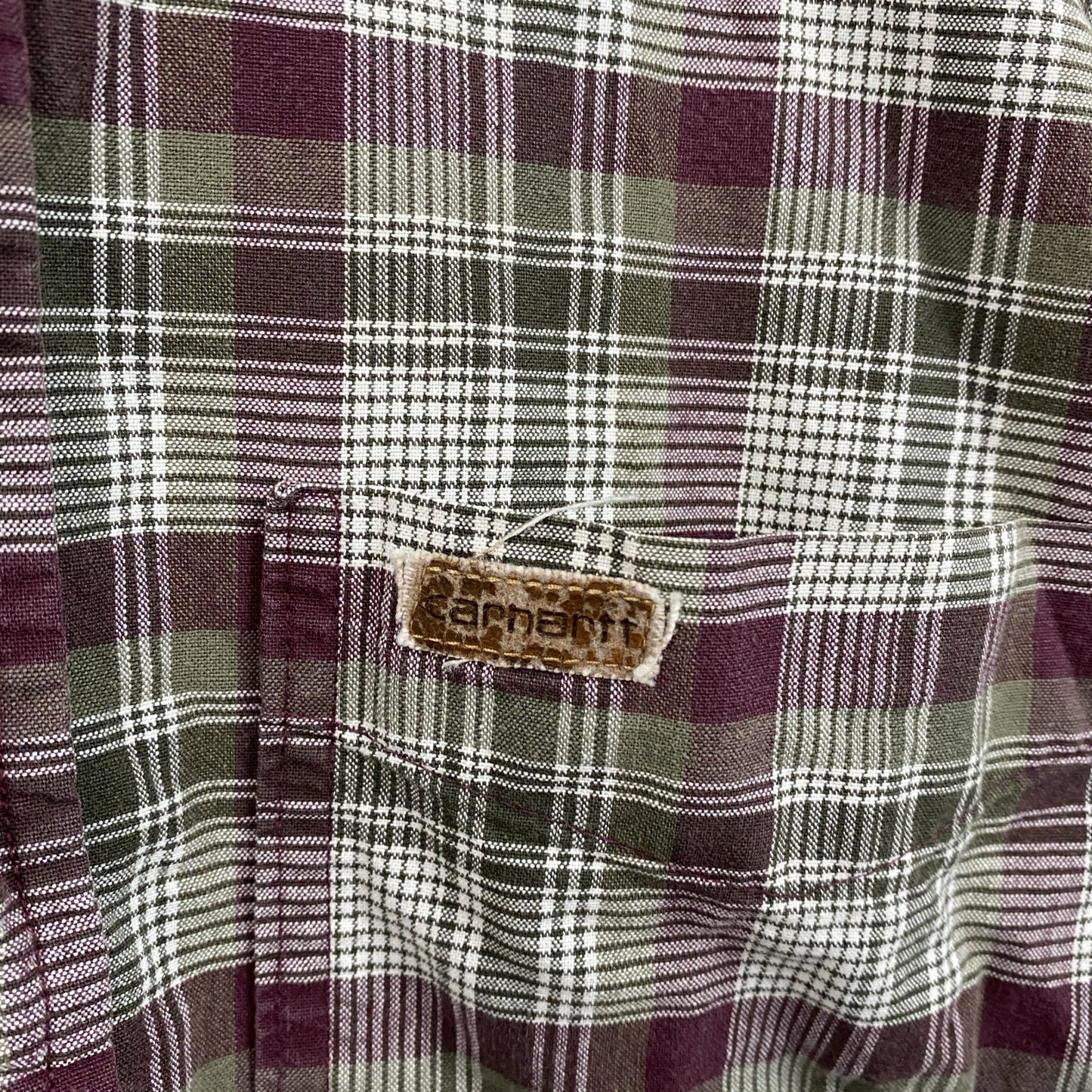 Carhartt　カーハート　半袖ボタンダウンシャツ　チェック柄　ボルドー