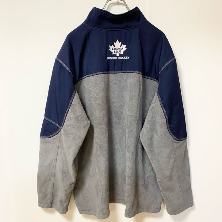 古着 used　STARTER　長袖ハーフジップフリースジャケット　ホッケー　バイカラー　ビッグシルエット　XXLサイズ