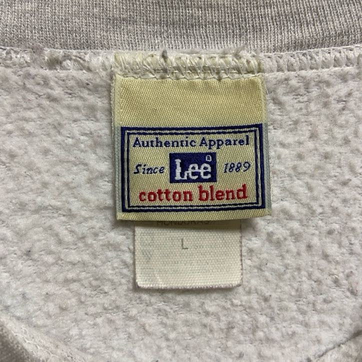 Lee　リー　長袖クルーネックビッグプリントスウェット　トレーナー　サンタクロース　クリスマス　グレー　灰色　Lサイズ　古着