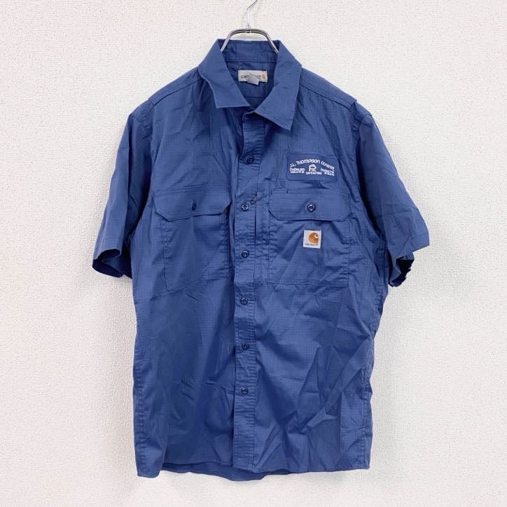 Carhartt　カーハート　ダブルポケット　半袖ワークシャツ　青　ブルー　Mサイズ
