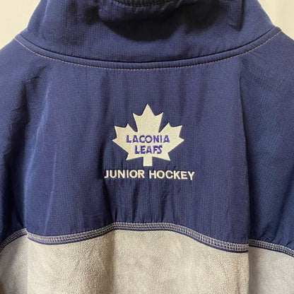 古着 used　STARTER　長袖ハーフジップフリースジャケット　ホッケー　バイカラー　ビッグシルエット　XXLサイズ