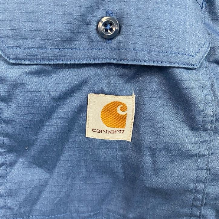 Carhartt　カーハート　ダブルポケット　半袖ワークシャツ　青　ブルー　Mサイズ