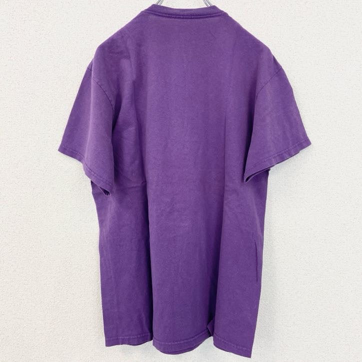 半袖プリントTシャツ　BCS　BOUND　BAYOU　GIRL　レトロデザイン　パープル　紫　Lサイズ　古着