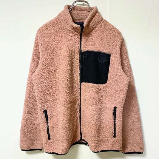 古着 used　TOMMY HILFIGER トミーヒルフィガー　長袖フリースジャケット　ボア　ハイネック　ピンク　Mサイズ