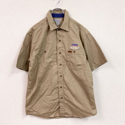 Carhartt　カーハート　半袖ワークシャツ　ボタンダウン　ダブルポケット　ベージュ　Lサイズ