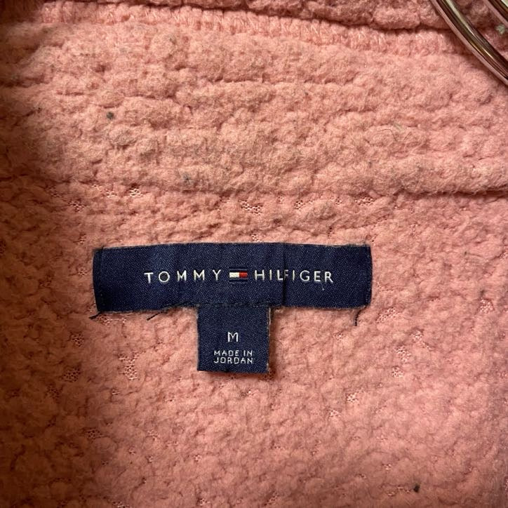 TOMMY HILFIGER トミーヒルフィガー　長袖フリースジャケット　ボア　ハイネック　ピンク　Mサイズ　古着