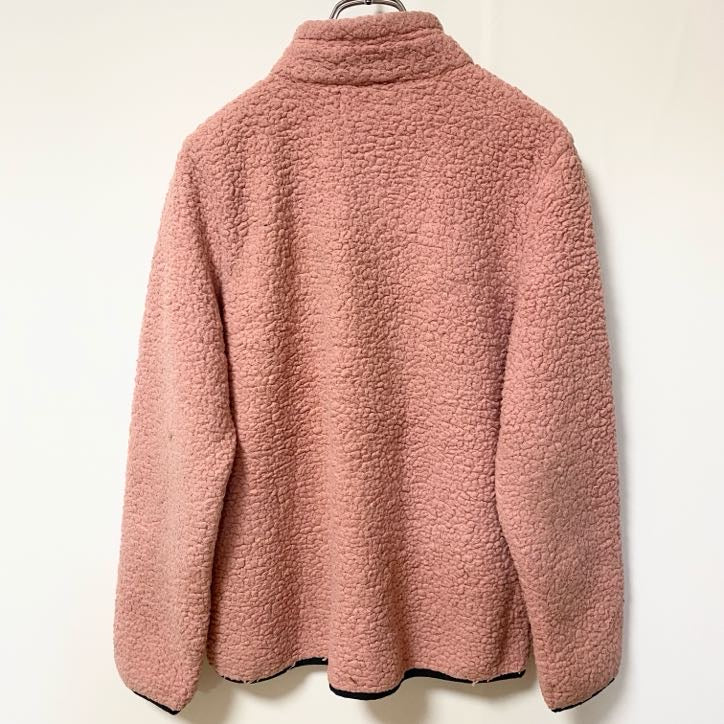 TOMMY HILFIGER トミーヒルフィガー　長袖フリースジャケット　ボア　ハイネック　ピンク　Mサイズ　古着