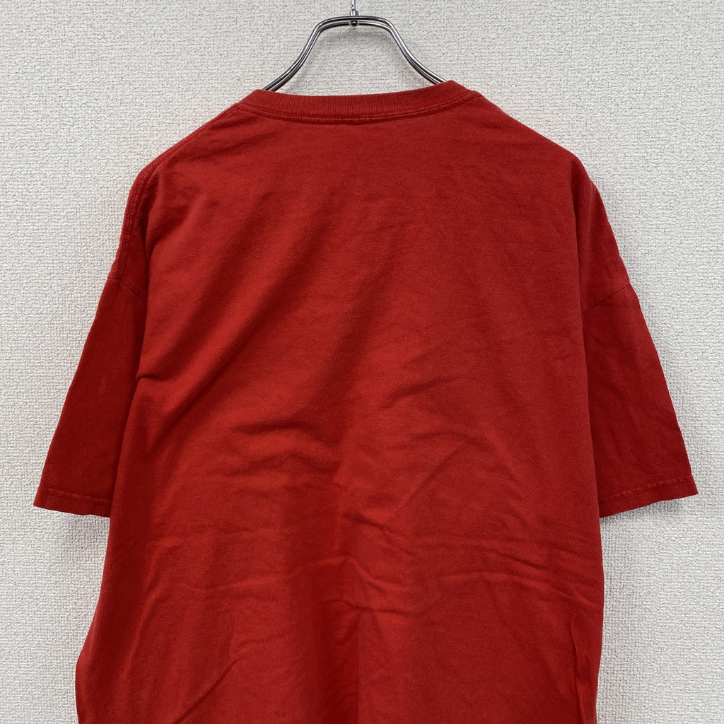 PEANUTS　ピーナツ　スヌーピー　半袖プリントTシャツ　赤　レッド　XLサイズ　古着