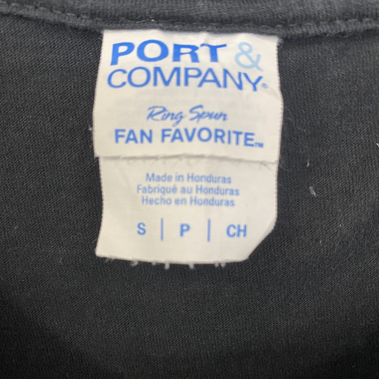 PORT＆COMPANY　半袖プリントロゴTシャツ　3連プリント　ハート　歯磨きセット　英字プリント　黒　ブラック　Sサイズ　古着