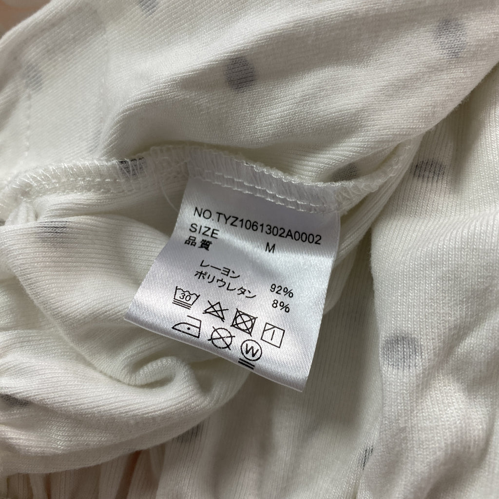HELLO.SANFRANCISCO　ハローサンフランシスコ　シャーリングパンツ　ドット柄　白　ホワイト　Mサイズ　古着