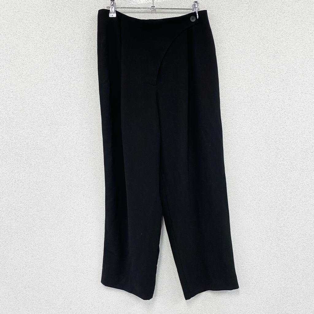 ZARA　ザラ　スラックス　ラップデザイン　アシンメトリー　黒　ブラック　Mサイズ　古着