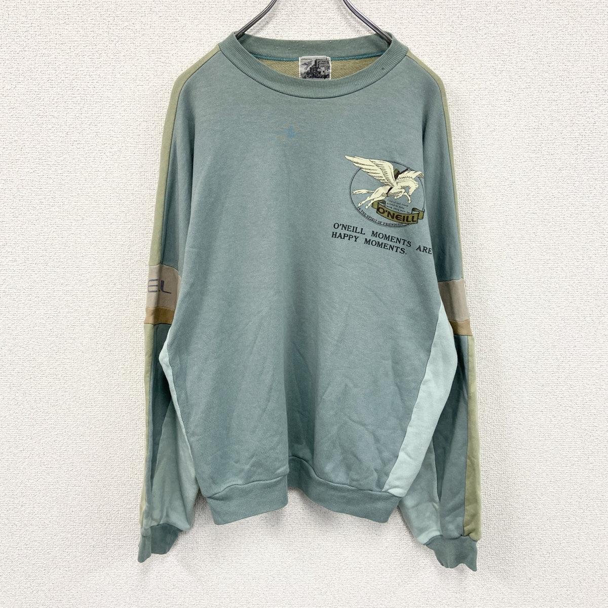90s　O'NEILL　オニール　スウェット/トレーナー　ヴィンテージ　青　くすみブルー　Lサイズ　古着