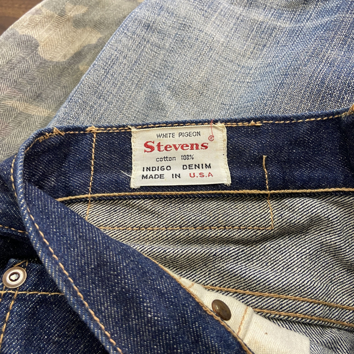 Stevens　スティーブンソン　デニムパンツ　ジップフライ　インディゴ　W28サイズ　古着