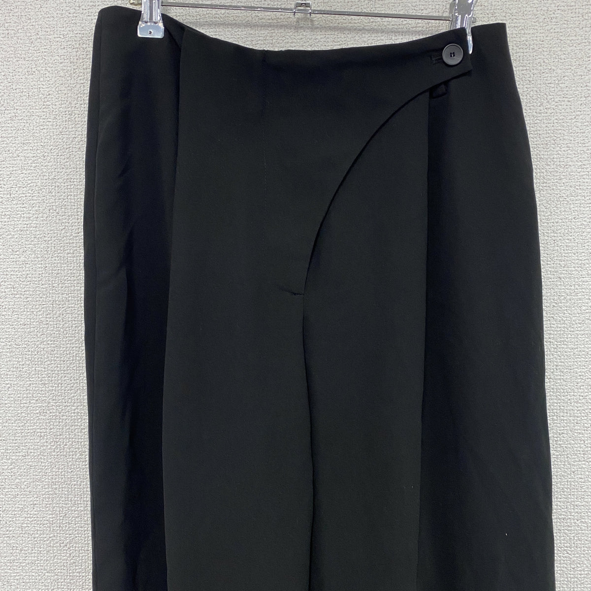 ZARA　ザラ　スラックス　ラップデザイン　アシンメトリー　黒　ブラック　Mサイズ　古着